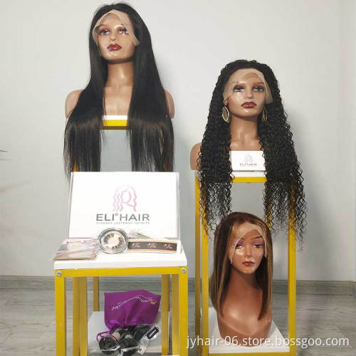 Eli Burgundy 99J Blonde Ginger Orange Curly Wigs , Lace Front Human Hair Wigs For Black Women, HD Lace Highlight  Lace Front wig